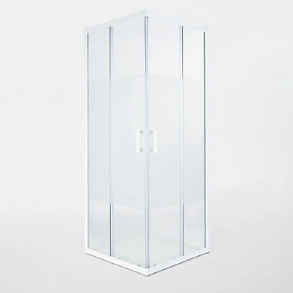 Cooke & Lewis Portes de douche angle droit Onega sérigraphié 80 x 80 cm