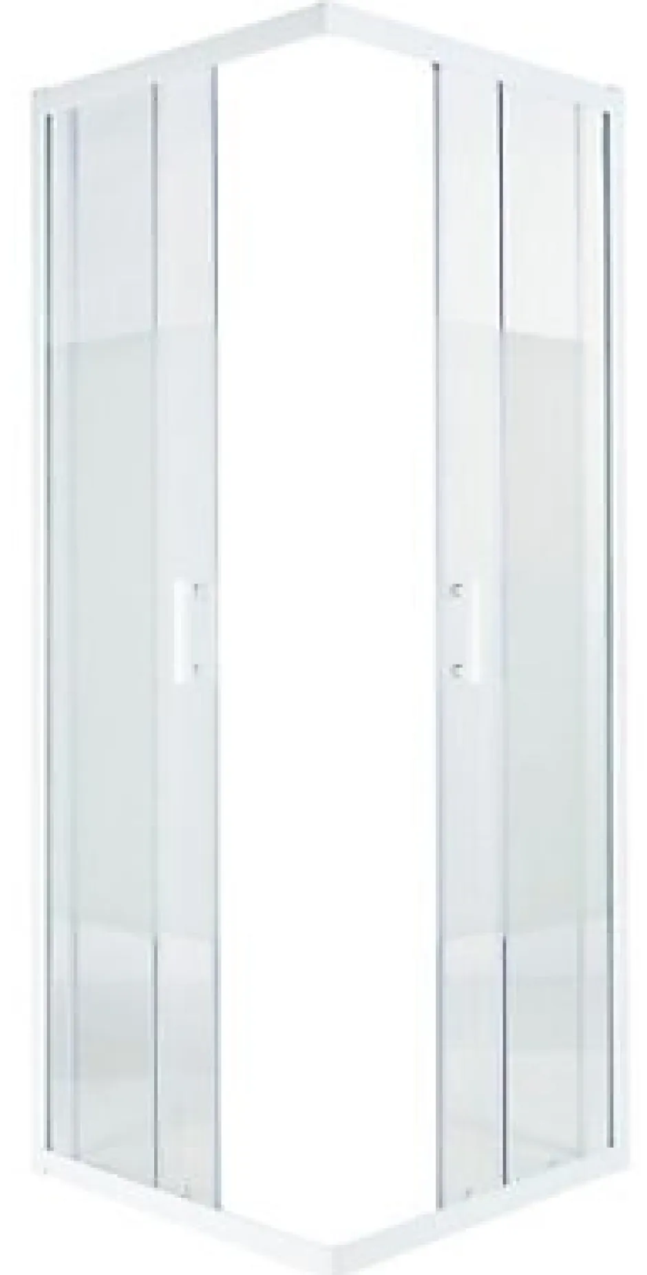 Cooke & Lewis Portes de douche angle droit Onega sérigraphié 80 x 80 cm