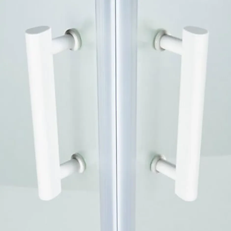 Cooke & Lewis Portes de douche angle droit Onega sérigraphié 80 x 80 cm