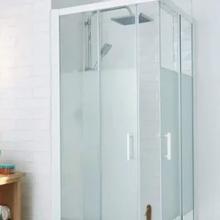 Cooke & Lewis Portes de douche angle droit Onega sérigraphié 90 x 90 cm