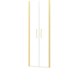 Galedo Portes de douche battantes 80 x 200 cm, profilés doré brossé, Saloon* Porte De Douche