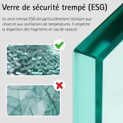Schulte Portes de douche battantes en niche 90 x 200 cm, verre anticalcaire, profilé noir mat, Impériale Trend 2.0* Porte De Douche