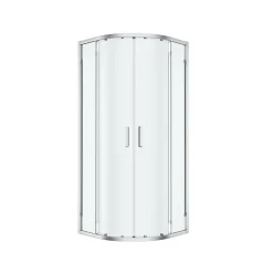 GoodHome Portes de douche coulissantes accès d'angle quart de cercle l.80 x L.80 x H.195 cm, verre transparent, profilés alu chrome, Ledava