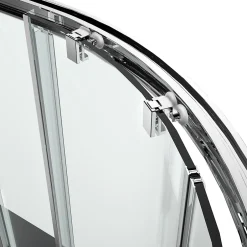 GoodHome Portes de douche coulissantes accès d'angle quart de cercle l.80 x L.80 x H.195 cm, verre transparent, profilés alu chrome, Ledava