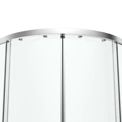 GoodHome Portes de douche coulissantes accès d'angle quart de cercle l.80 x L.80 x H.195 cm, verre transparent, profilés alu chrome, Ledava
