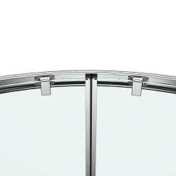 GoodHome Portes de douche coulissantes accès d'angle quart de cercle l.80 x L.80 x H.195 cm, verre transparent, profilés alu chrome, Ledava