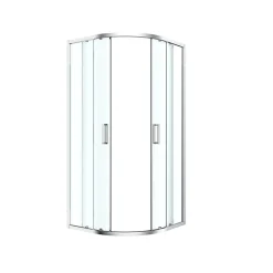 GoodHome Portes de douche coulissantes accès d'angle quart de cercle l.90 x L.90 x H.195 cm, verre transparent, profilés alu chrome, Ledava* Porte De Douche