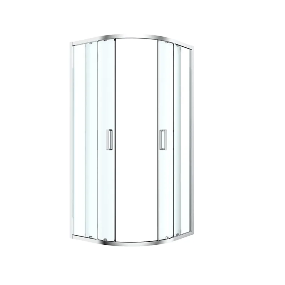 GoodHome Portes de douche coulissantes accès d'angle quart de cercle l.90 x L.90 x H.195 cm, verre transparent, profilés alu chrome, Ledava* Porte De Douche