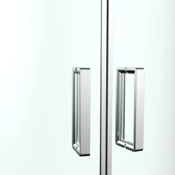 GoodHome Portes de douche coulissantes accès d'angle quart de cercle l.90 x L.90 x H.195 cm, verre transparent, profilés alu chrome, Ledava* Porte De Douche