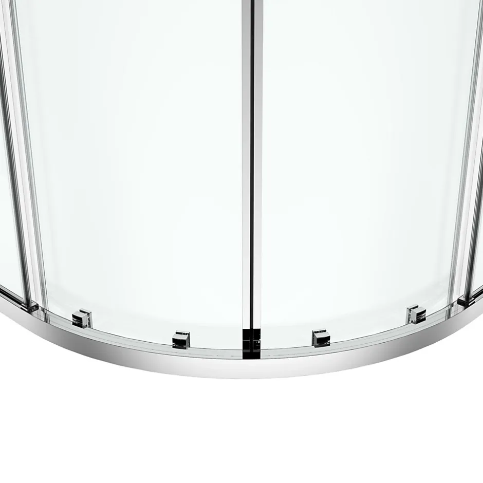 GoodHome Portes de douche coulissantes accès d'angle quart de cercle l.90 x L.90 x H.195 cm, verre transparent, profilés alu chrome, Ledava* Porte De Douche