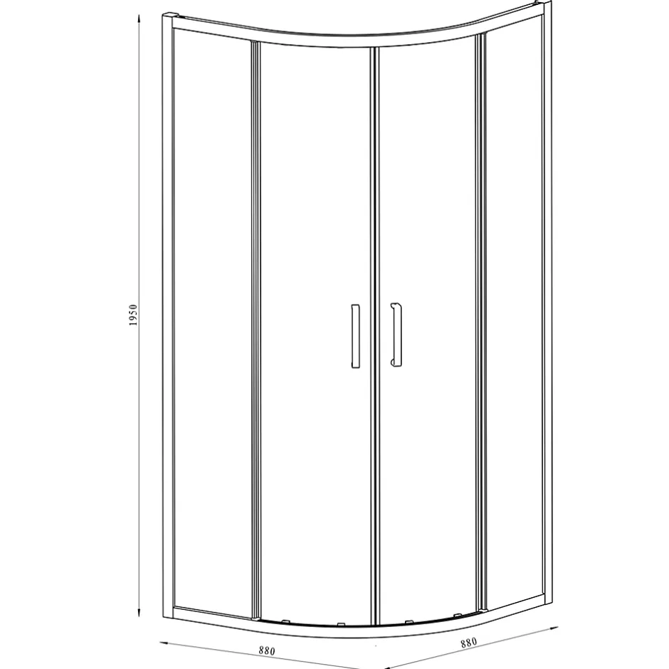 GoodHome Portes de douche coulissantes accès d'angle quart de cercle l.90 x L.90 x H.195 cm, verre transparent, profilés alu chrome, Ledava* Porte De Douche