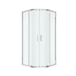 GoodHome Portes de douche coulissantes accès d'angle quart de cercle l.90 x L.90 x H.195 cm, verre transparent, profilés alu chrome, Ledava* Porte De Douche