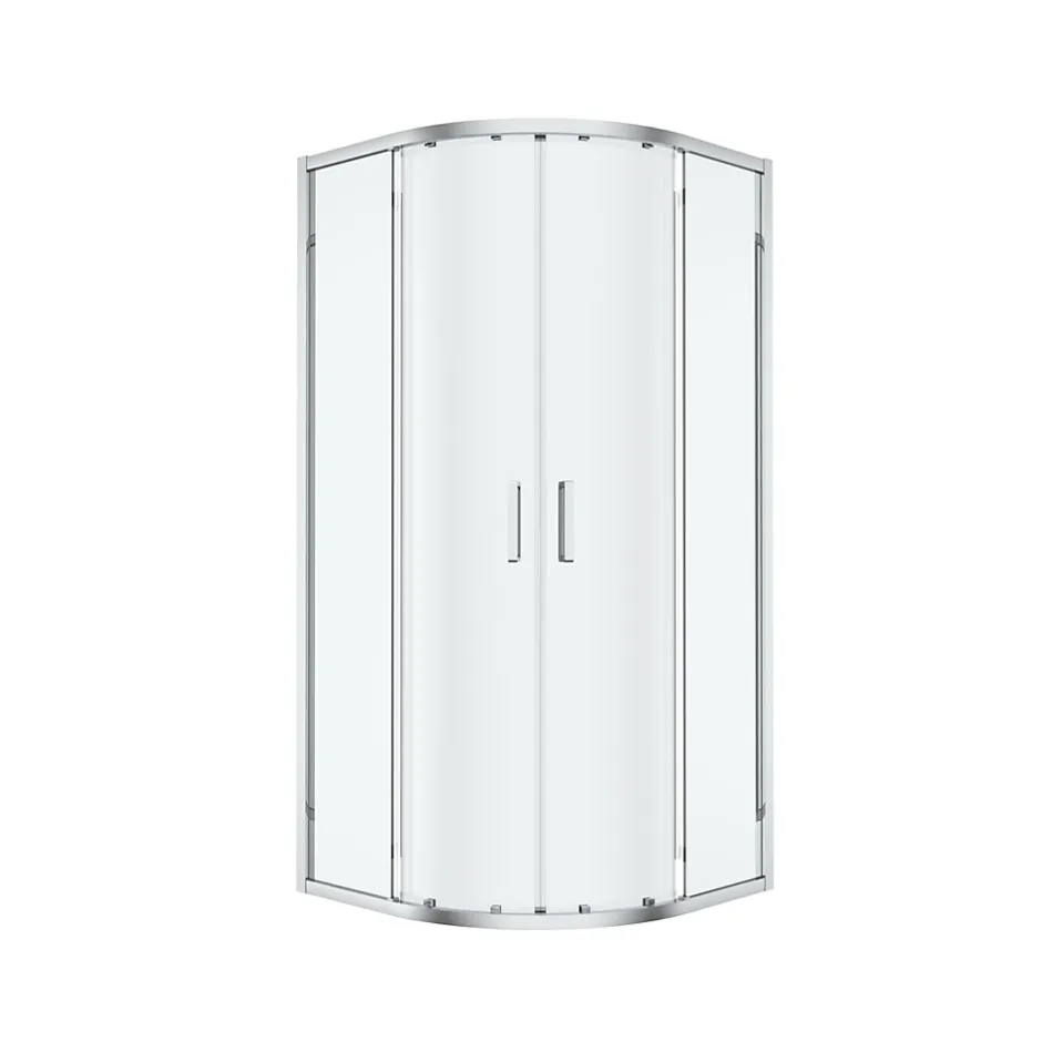 GoodHome Portes de douche coulissantes accès d'angle quart de cercle l.90 x L.90 x H.195 cm, verre transparent, profilés alu chrome, Ledava* Porte De Douche