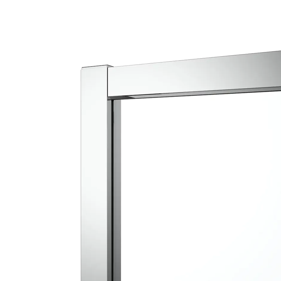 GoodHome Portes de douche coulissantes accès d'angle l.90 x L.90 x H.195 cm, verre transparent, profilés alu chrome, Ledava