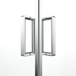 GoodHome Portes de douche coulissantes accès d'angle l.90 x L.90 x H.195 cm, verre transparent, profilés alu chrome, Ledava