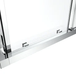 GoodHome Portes de douche coulissantes accès d'angle l.90 x L.90 x H.195 cm, verre transparent, profilés alu chrome, Ledava