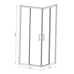 GoodHome Portes de douche coulissantes accès d'angle l.80 x L.80 x H.195 cm, bandes miroir, profilés alu chrome, Ledava* Porte De Douche