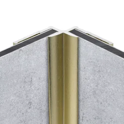 Schulte Profilé de finition + 1 profilé d'angle intérieur H.210 x l.1,7 cm, aluminium, or mat, decodesign vendu par 2* Panneau Mural De Salle De Bains