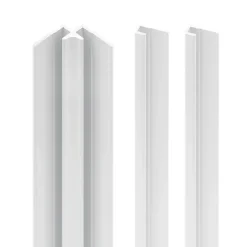 Schulte Profilé de fintion + 1 profilé d'angle intérieur H.255 x l.2,3 cm, aluminium, blanc brillant, Deco Design vendu par 2* Panneau Mural De Salle De Bains