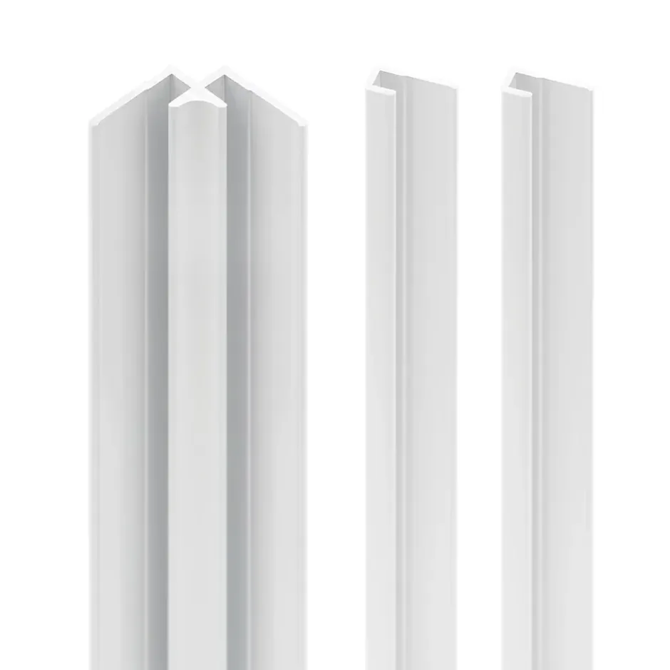 Schulte Profilé de fintion + 1 profilé d'angle intérieur H.255 x l.2,3 cm, aluminium, blanc brillant, Deco Design vendu par 2* Panneau Mural De Salle De Bains