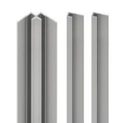 Schulte Profilé de fintion + 1 profilé d'angle intérieur H.255 x l.2,3 cm, aluminium, argent, Deco Design vendu par 2