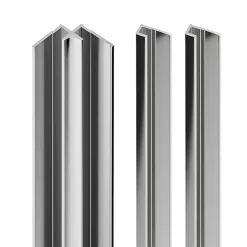 Schulte Profilé de fintion + 1 profilé d'angle intérieur H.255 x l.2,3 cm, aluminium, chrome, Deco Design vendu par 2* Panneau Mural De Salle De Bains