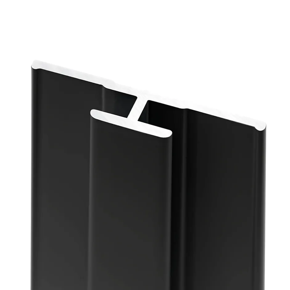 Schulte Profilé de jonction H.255 x 3,3 cm, aluminium, noir mat, Deco Design* Panneau Mural De Salle De Bains