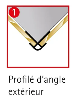 Schulte Profile d'angle extérieur H.255 x 2,3 cm, aluminium, blanc brillant, Deco Design