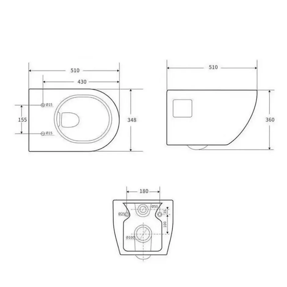 Swiss Aqua Technologies Project WC suspendu sans bride avec abatant softclose, blanc (SATWCPRO010RREXP)