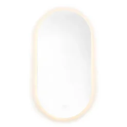 Naturel Project 60x120 cm miroir suspendu ovale avec éclairage LED 3 couleurs, film chauffant anti-buée et capteur (ZPROV12060LED)* Miroir Lumineux