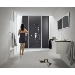 Hansgrohe Pulsify Select S Set de douche 105 3 jets Relaxation avec barre C 90 cm blanc mat 24170700* Colonne De Douche Sans Robinetterie