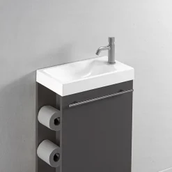 Essebagno Push robinet lave mains chrome eau froide Cilindro* Robinet Lave-Mains