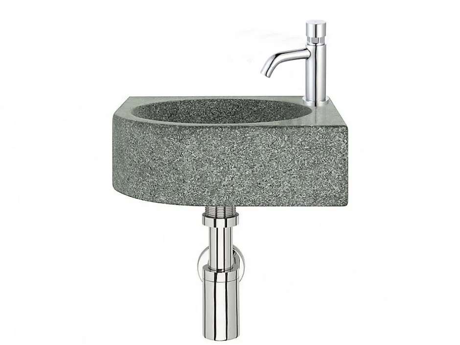 Essebagno Push robinet lave mains chrome eau froide Cilindro* Robinet Lave-Mains