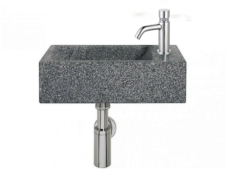 Essebagno Push robinet lave mains chrome eau froide Cilindro* Robinet Lave-Mains
