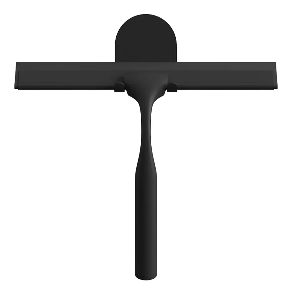 GoodHome Raclette de douche + support noir Cavally