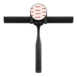 GoodHome Raclette de douche + support noir Cavally
