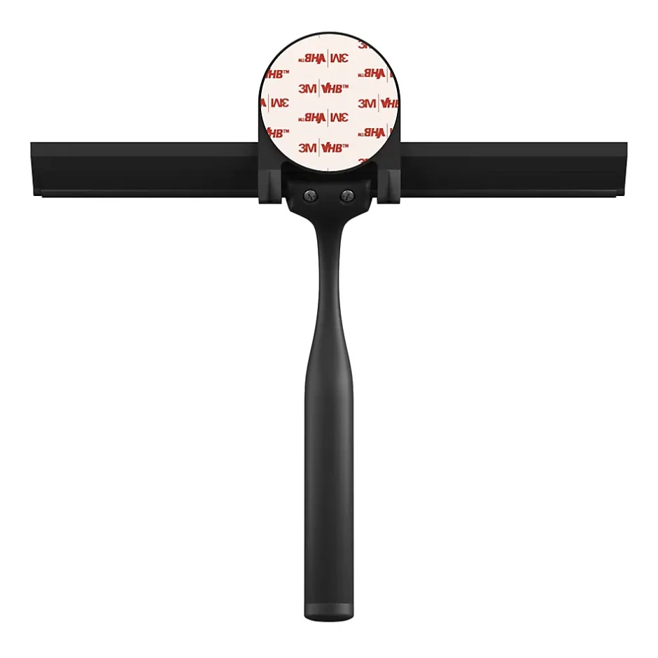 GoodHome Raclette de douche + support noir Cavally