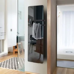 Intuis Radiateur connecté 700W + Soufferie 800W Verre massif Noir astrakan CAMPAVER BAINS Nativ - - K165125