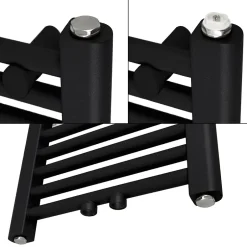 Luxebath Radiateur de Salle de Bain Design Sahara, 300 x 1800 mm, Noir Mat, Forme Droit* Sèche-Serviettes Mixte