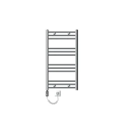 Luxebath Radiateur Electrique Sahara 500x800 mm, Chrome, Sèche-Serviettes en Panneau, Raccordement Latéral Courbé, Barre Chauffante