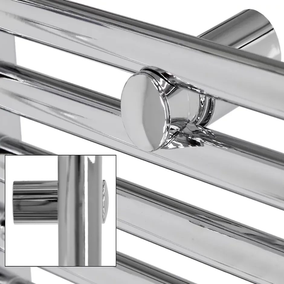 Luxebath Radiateur Electrique Sahara 500x800 mm, Chrome, Sèche-Serviettes en Panneau, Raccordement Latéral Courbé, Barre Chauffante