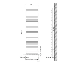 Luxebath Radiateur Electrique Sahara 400x1500mm, Anthracite