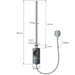 Luxebath Radiateur Electrique Sahara 400x1500mm, Anthracite