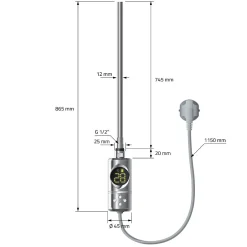 ECD Germany Radiateur Electrique Sahara 400x1200mm, Chrome* Sèche-Serviettes Mixte