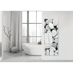 Ceanothe Radiateur électrique allure galets blancs 45x120 cm Fabriqué en France* Sèche-Serviettes Électrique