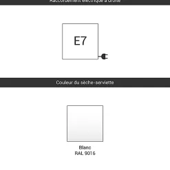 Matisere Radiateur électrique blanc - (HxL) 640x820 mm - 1000 Watts - 1000 Watt - DEL640-820E7B
