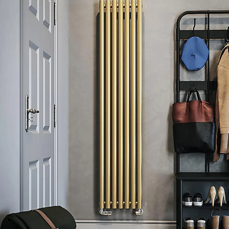 Matisere Radiateur électrique doré de 1200mm de haut et 480mm de large - 800 Watt - ROL1200/480ROE1BRA