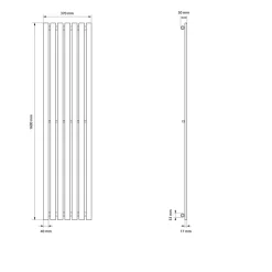 Luxebath Radiateur Panneau Design Stella, 370x1800 mm, Blanc* Sèche-Serviettes Mixte