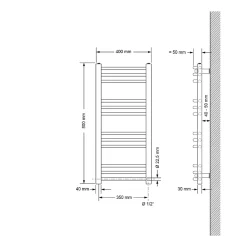 Luxebath Radiateur Porte Serviettes mural Radiateur Sèche-serviettes coudé