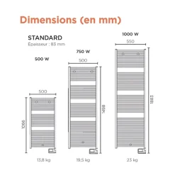 Thermor Radiateur sèche serviette électrique Corsaire 2 500W